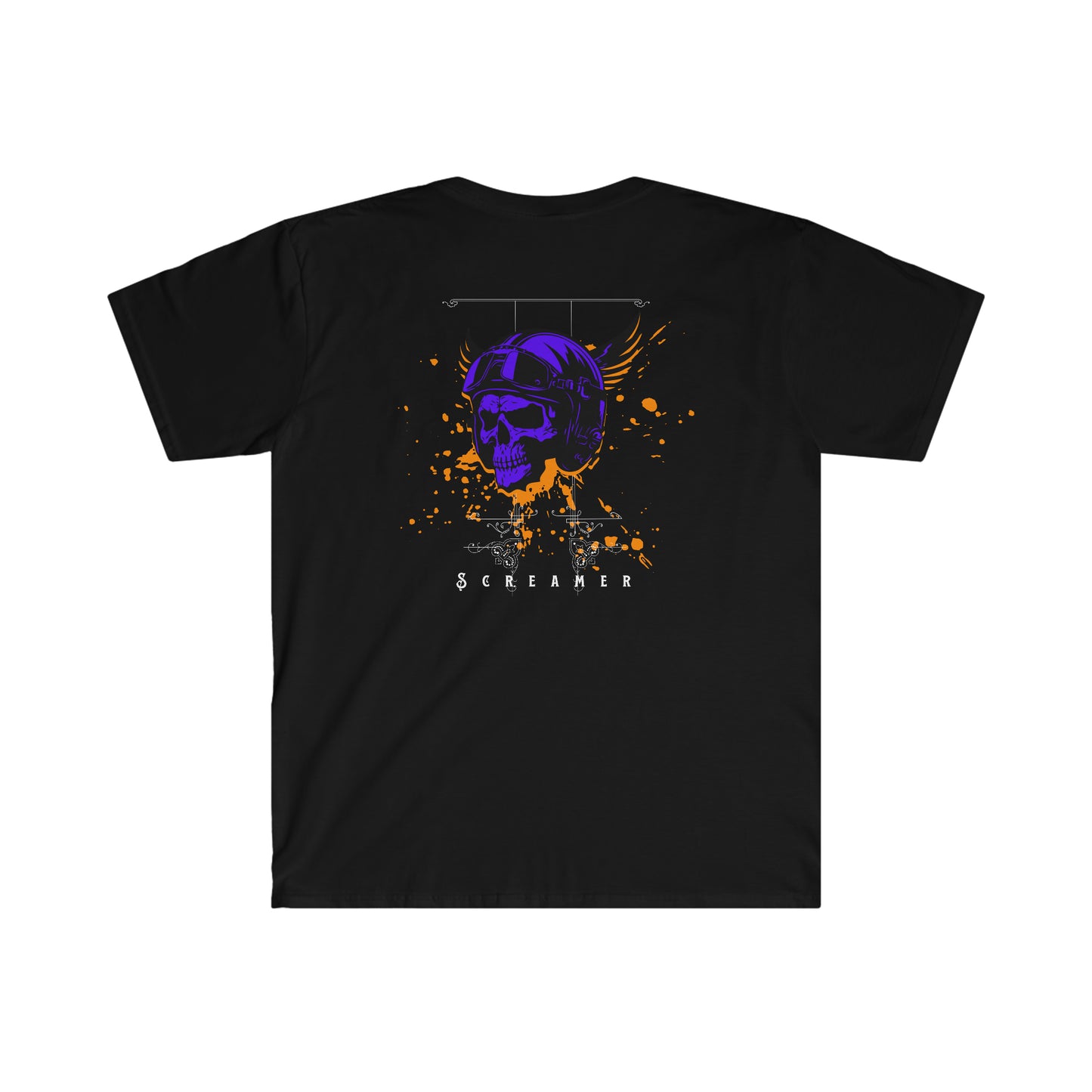 Burn Rubber front and back printed Unisex Softstyle T-Shirt