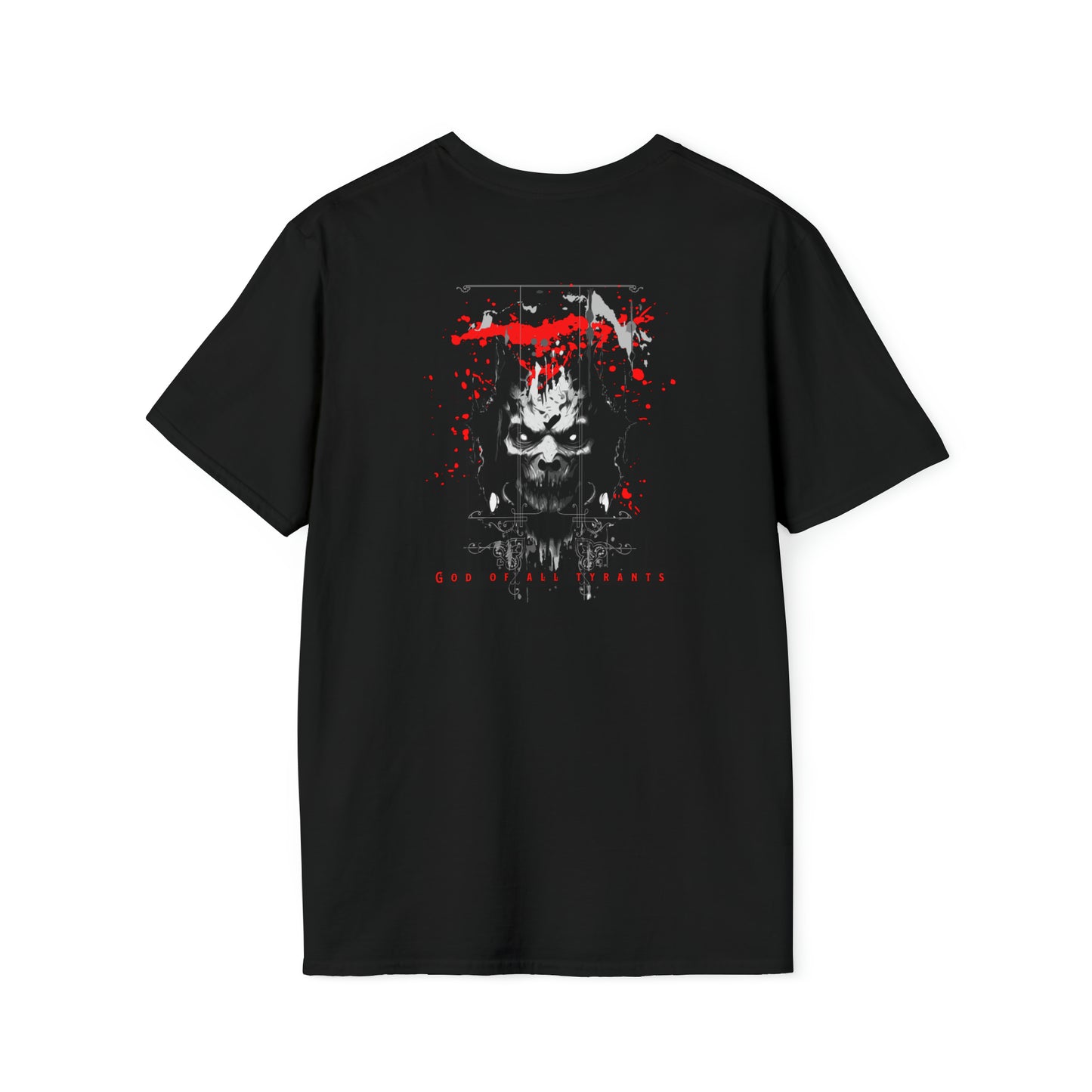 Goat (god of all tyrants)front and back printed Unisex Softstyle T-Shirt