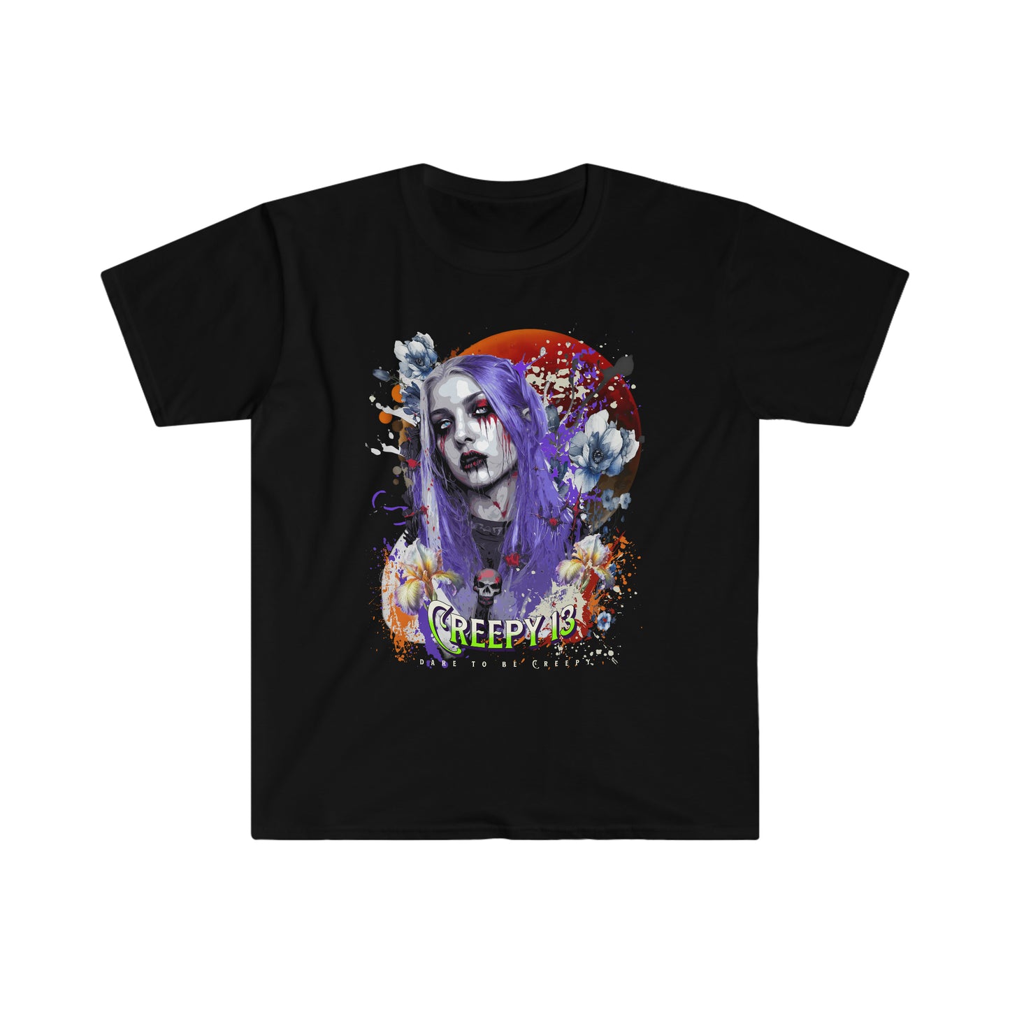The Floral Creep front and back printed Unisex Softstyle T-Shirt