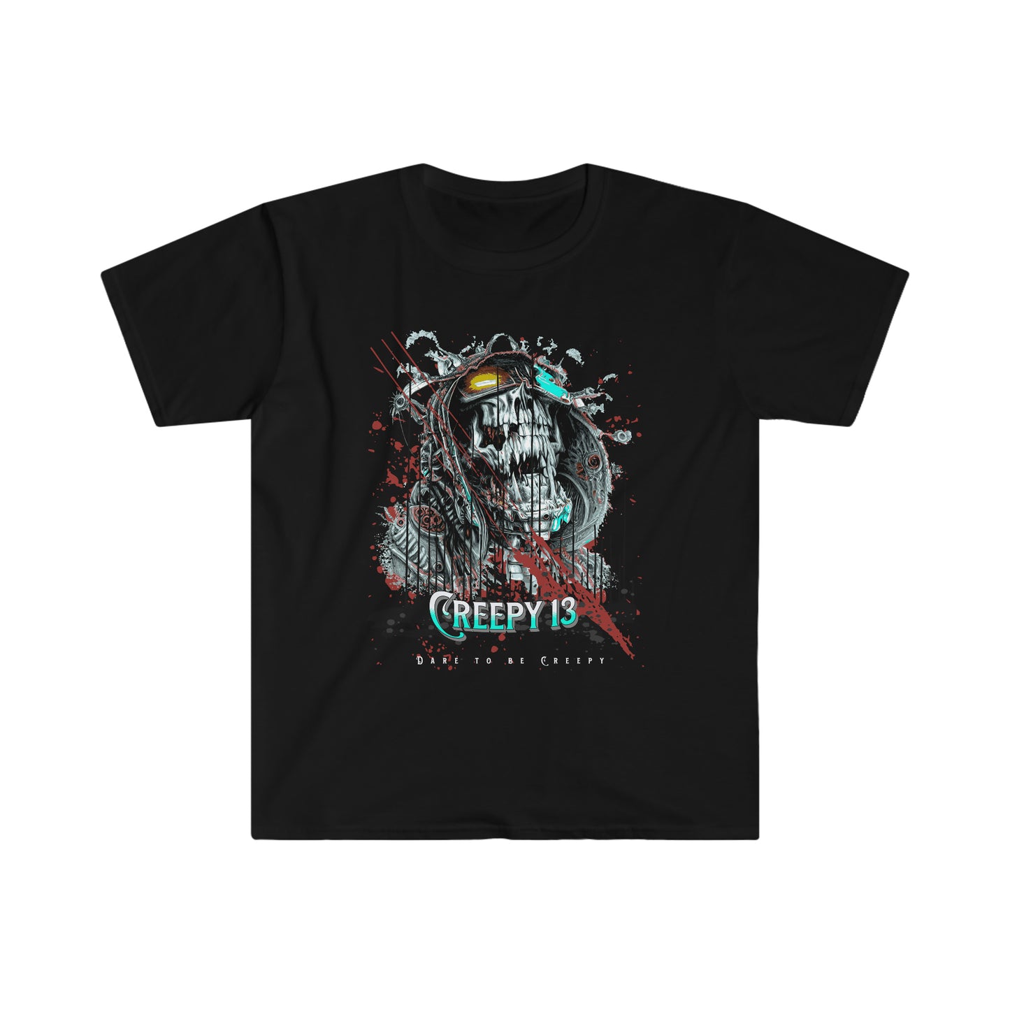 2 Mouth front and back printed Unisex Softstyle T-Shirt