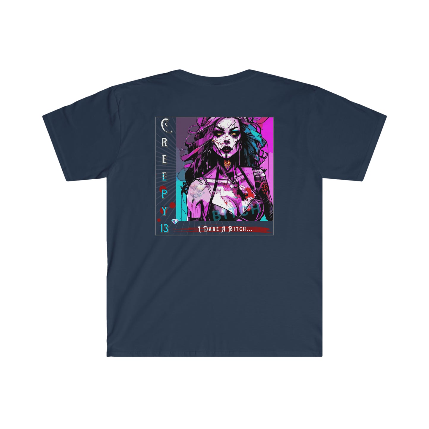 The B front and back printed Unisex Softstyle T-Shirt