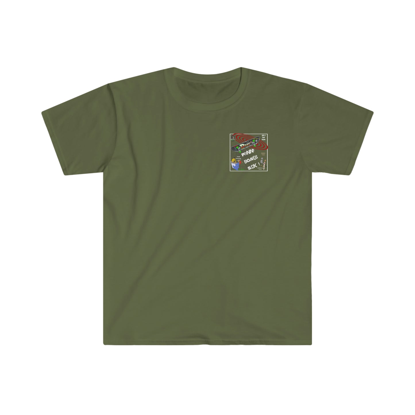 Penny boards suck Front and back printed Unisex Softstyle T-Shirt