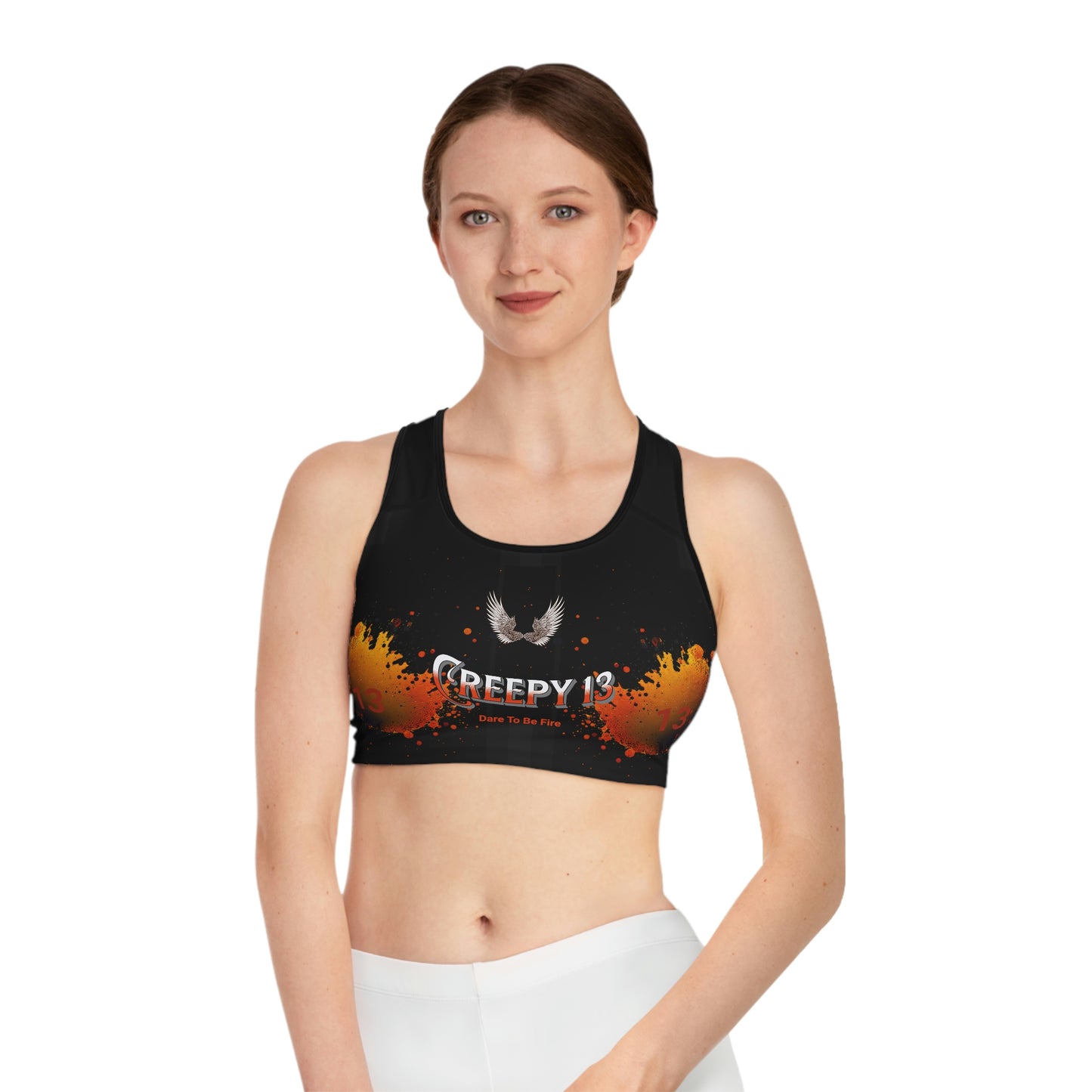 Creepy 13 fire Sports Bra (AOP) other goodies