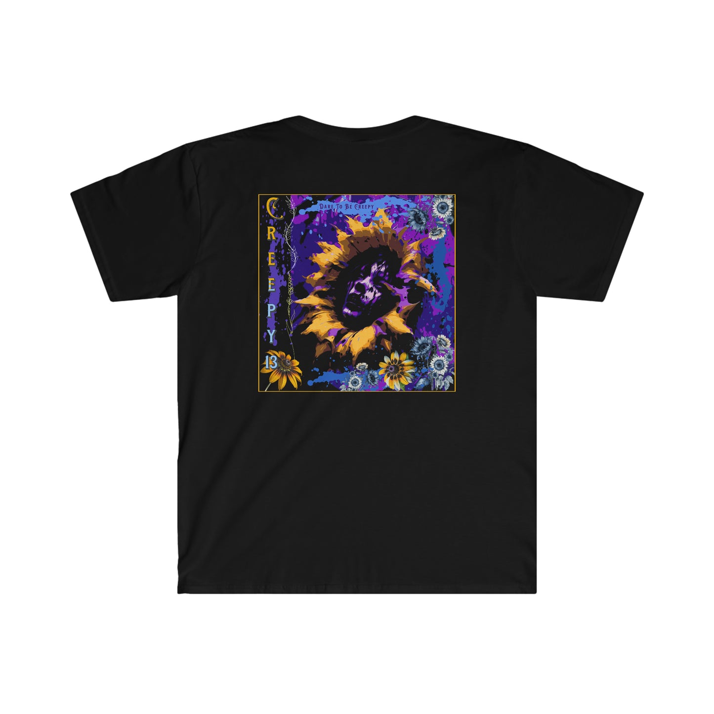 Sunflower Girl front and back printed Unisex Softstyle T-Shirt