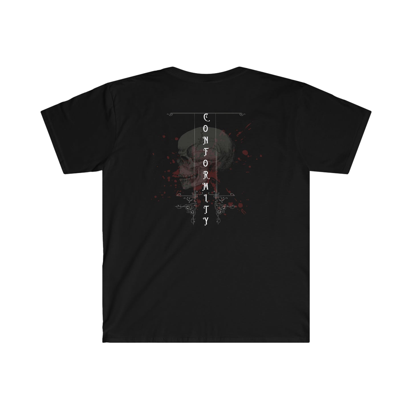 ( 2 designs ) Conformity full front and back printed Unisex Softstyle T-Shirt