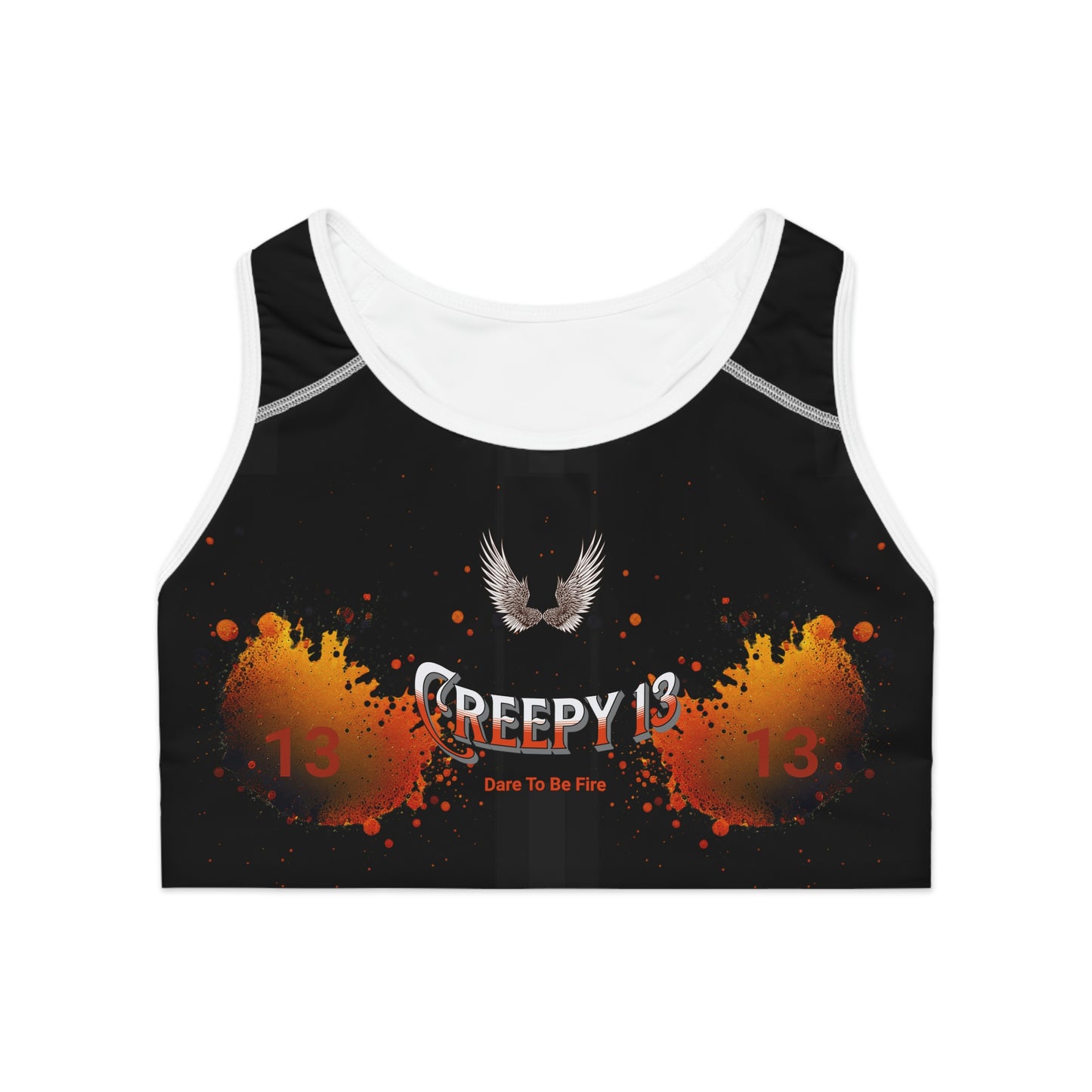 Creepy 13 fire Sports Bra (AOP) other goodies