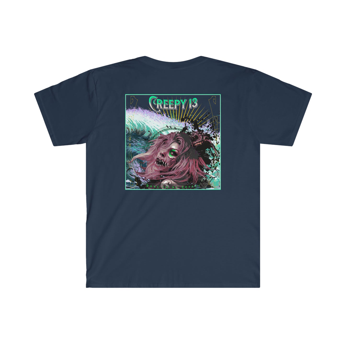 Aqua Queen front and back printed Unisex Softstyle T-Shirt