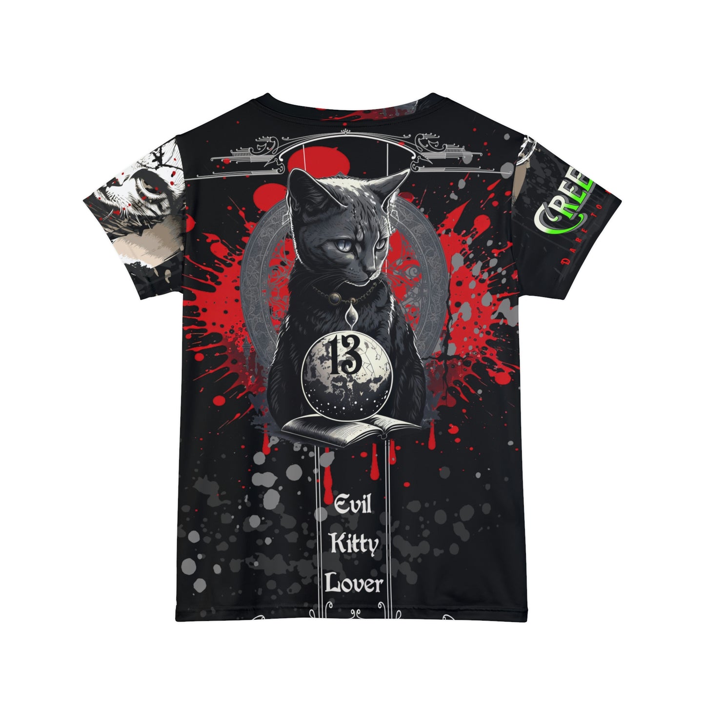 Evil Kitty Lover Women's Short Sleeve Shirt (AOP)