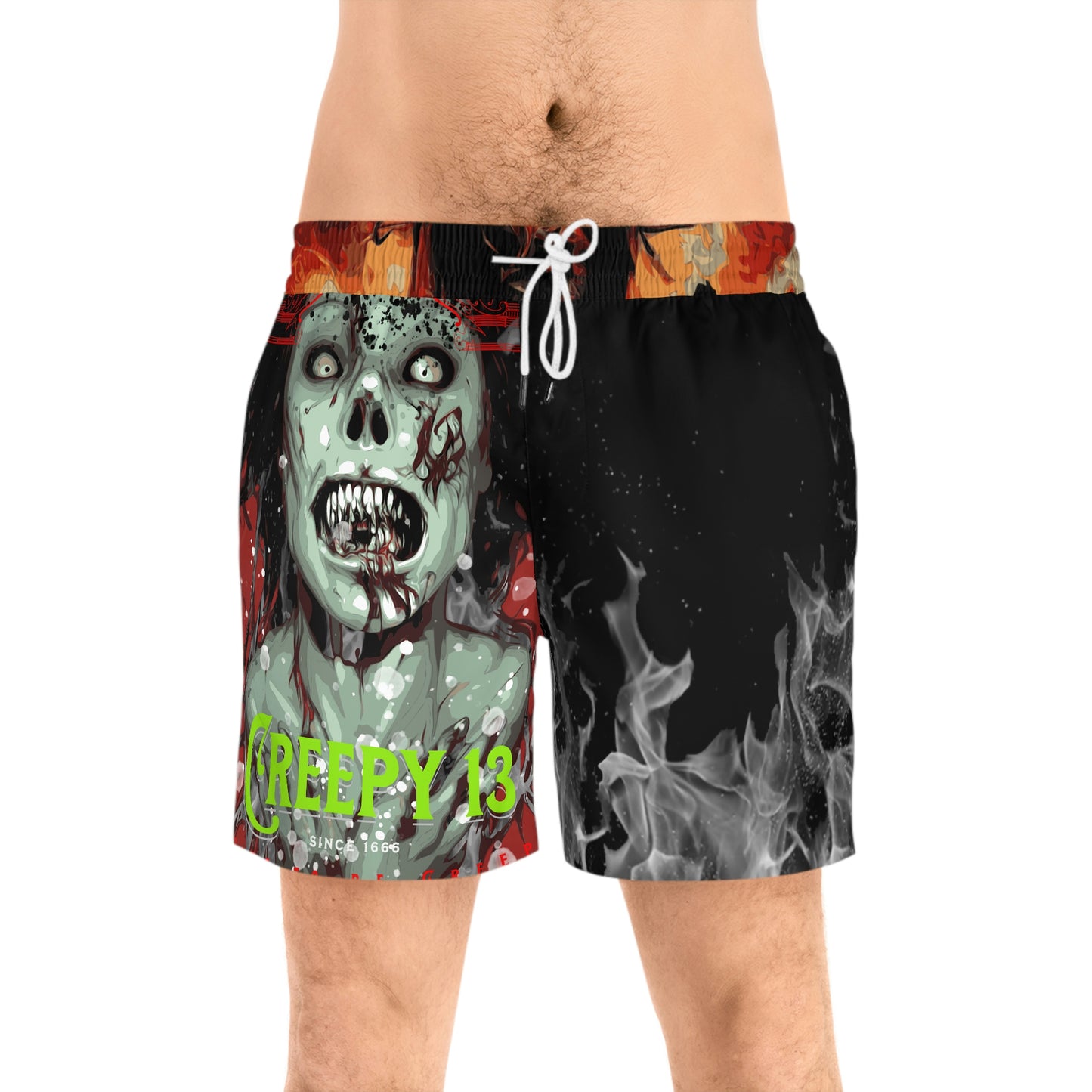 Creepy 13 Men's Mid-Length Swim Shorts (AOP) Other Goodies