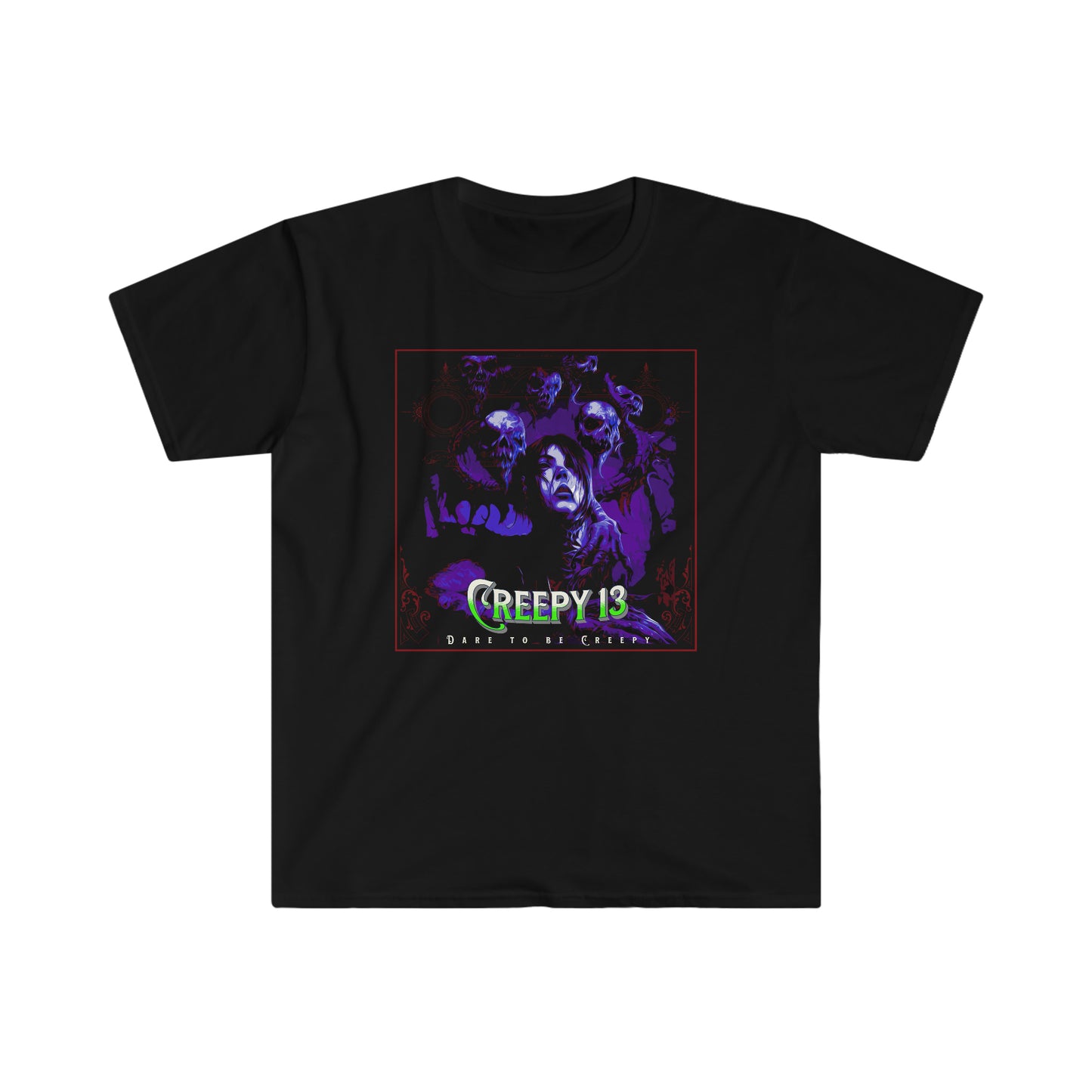 7 Head 2 front and back printed Unisex Softstyle T-Shirt