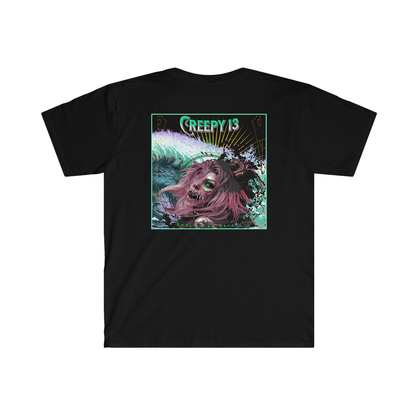 Aqua Queen front and back printed Unisex Softstyle T-Shirt