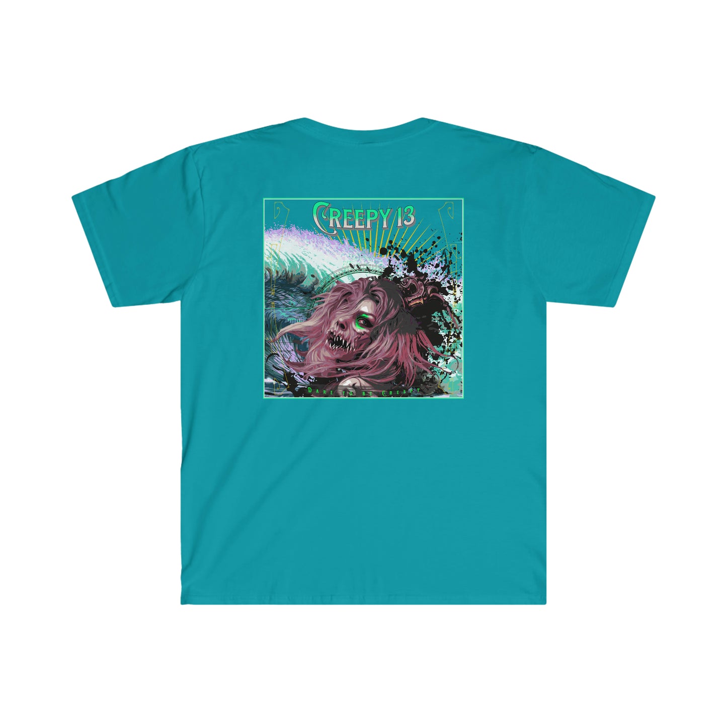 Aqua Queen front and back printed Unisex Softstyle T-Shirt