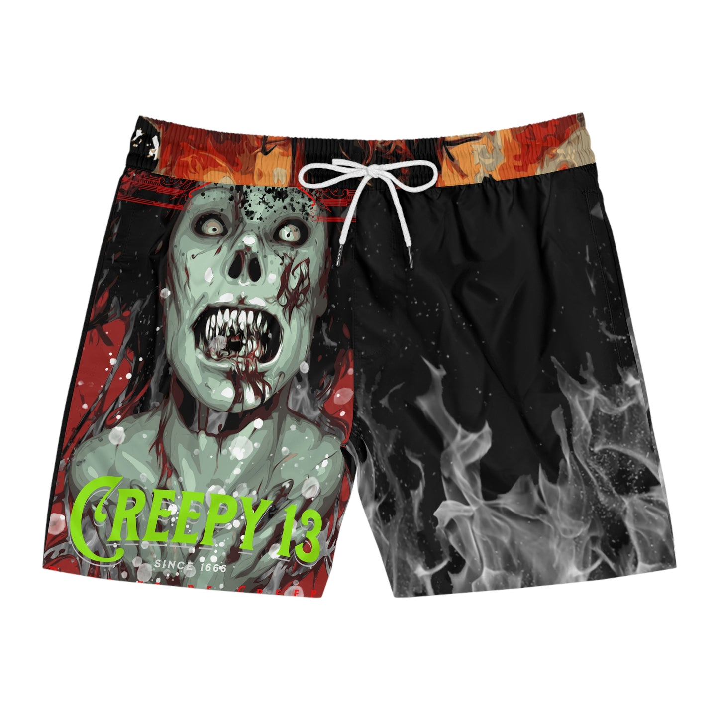 Creepy 13 Men's Mid-Length Swim Shorts (AOP) Other Goodies