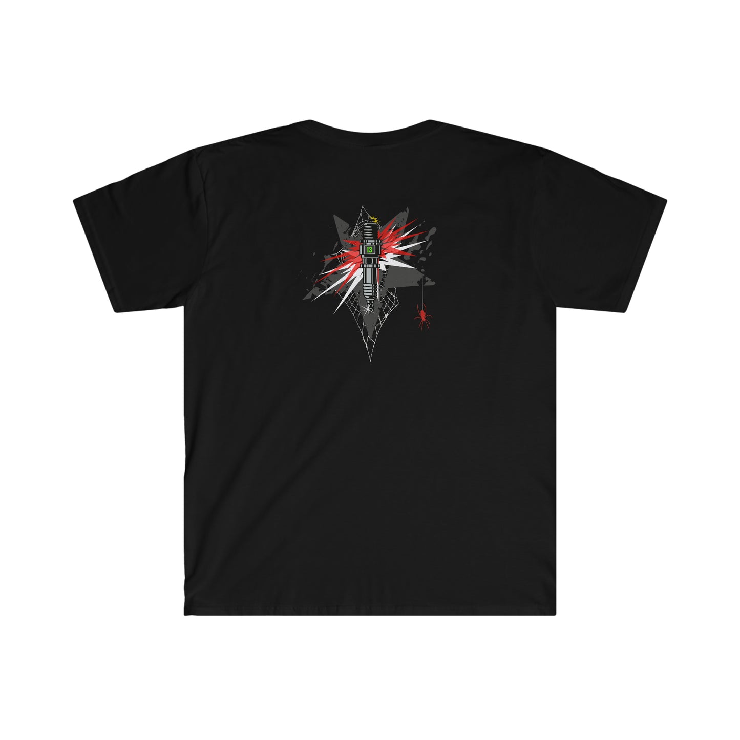 White Haunt Rod front and back printed Unisex Softstyle T-Shirt