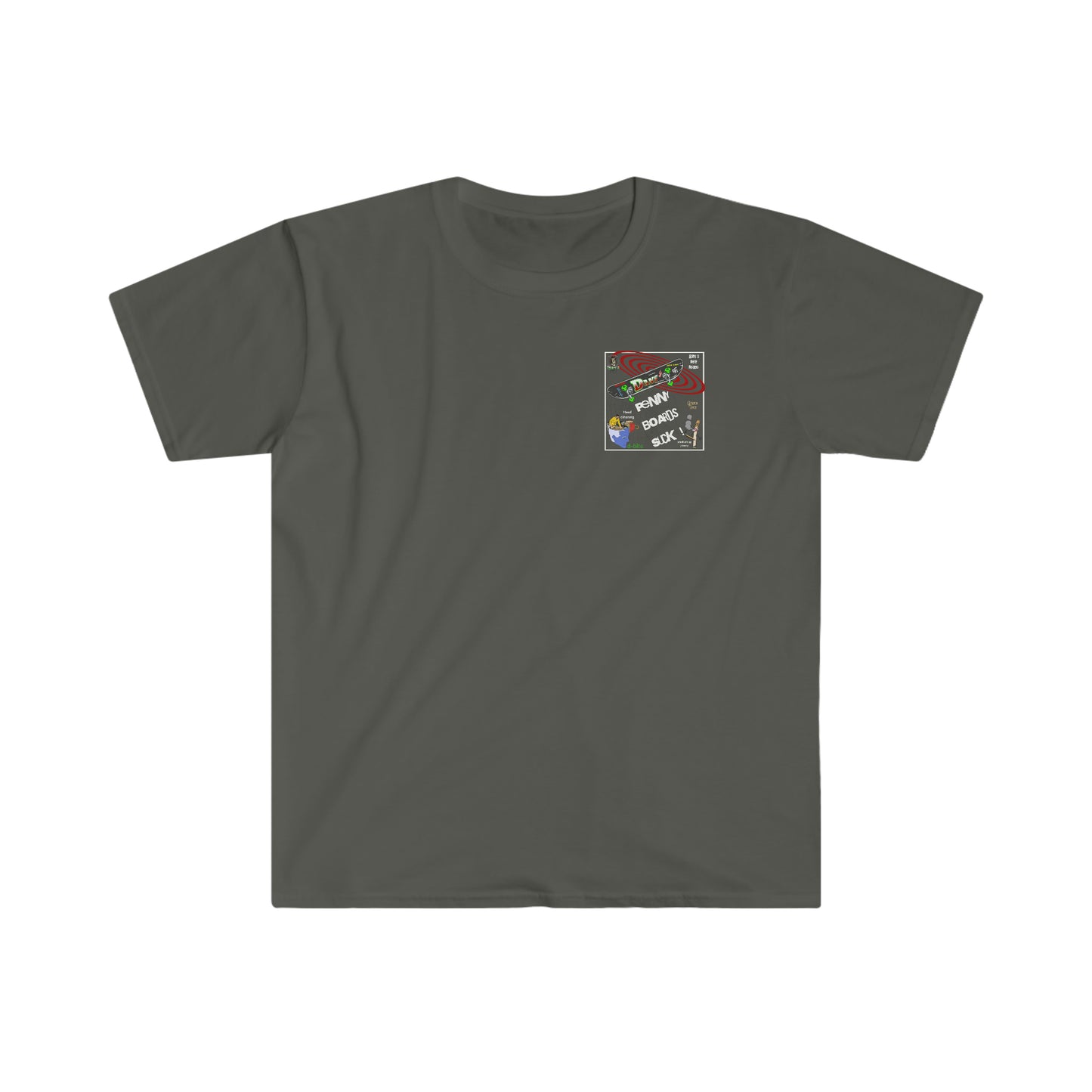 Penny boards suck Front and back printed Unisex Softstyle T-Shirt