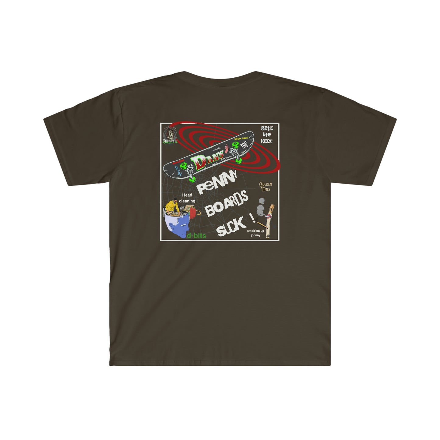 Penny boards suck Front and back printed Unisex Softstyle T-Shirt