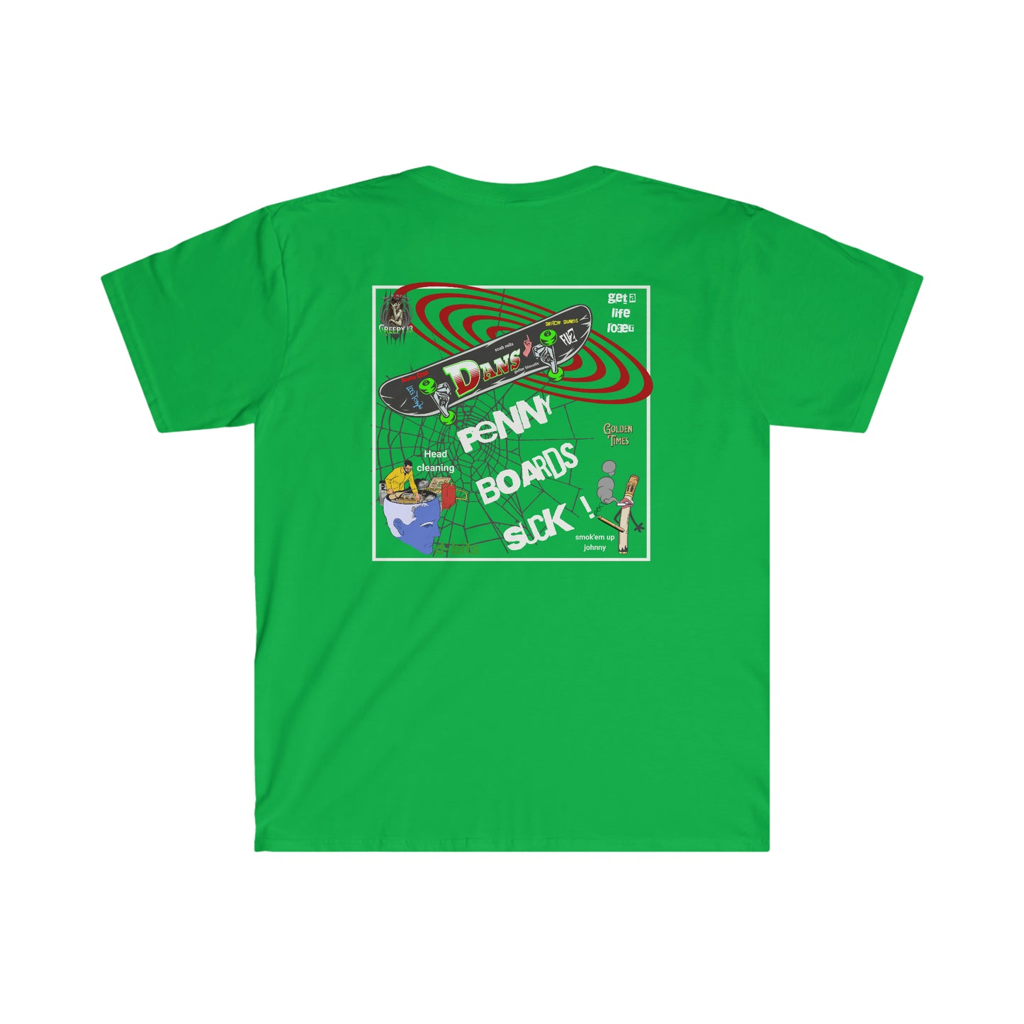 Penny boards suck Front and back printed Unisex Softstyle T-Shirt