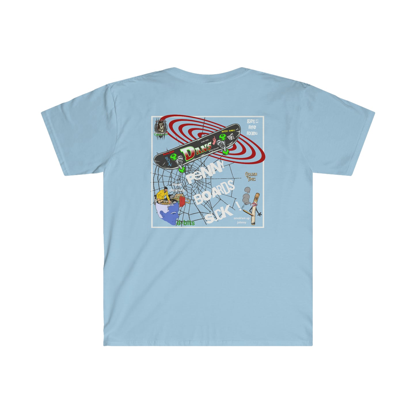 Penny boards suck Front and back printed Unisex Softstyle T-Shirt