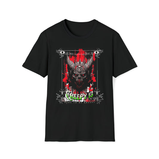 Goat (god of all tyrants)front and back printed Unisex Softstyle T-Shirt