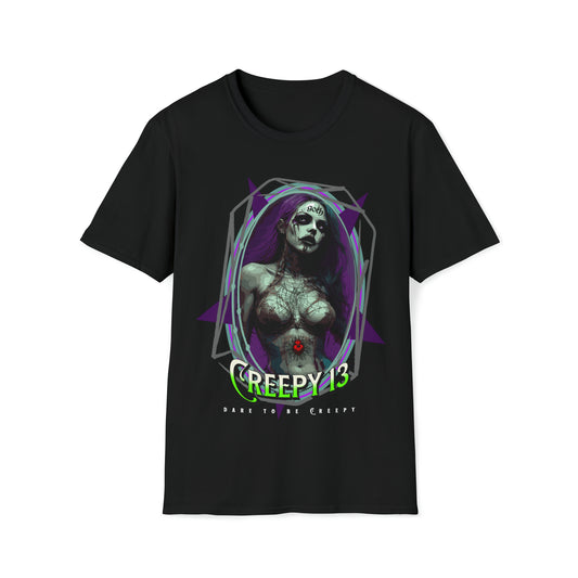 Mortua Mulier front and back printed Unisex Softstyle T-Shirt