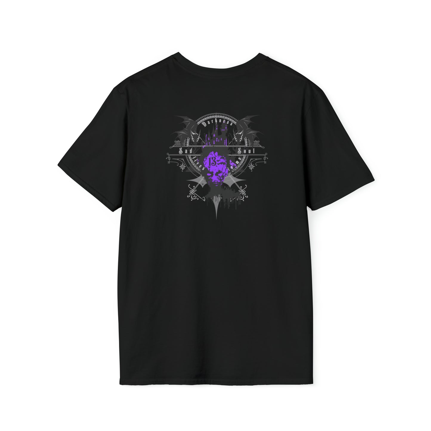 Mortua Mulier front and back printed Unisex Softstyle T-Shirt
