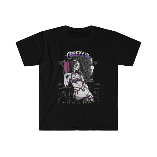 Goth Girl front and back printed Unisex Softstyle T-Shirt