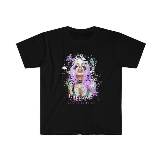 Purple Creep front and back printed Unisex Softstyle T-Shirt