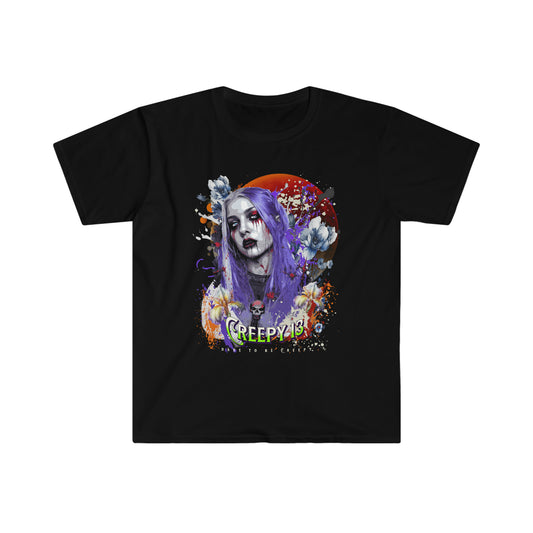 The Floral Creep front and back printed Unisex Softstyle T-Shirt
