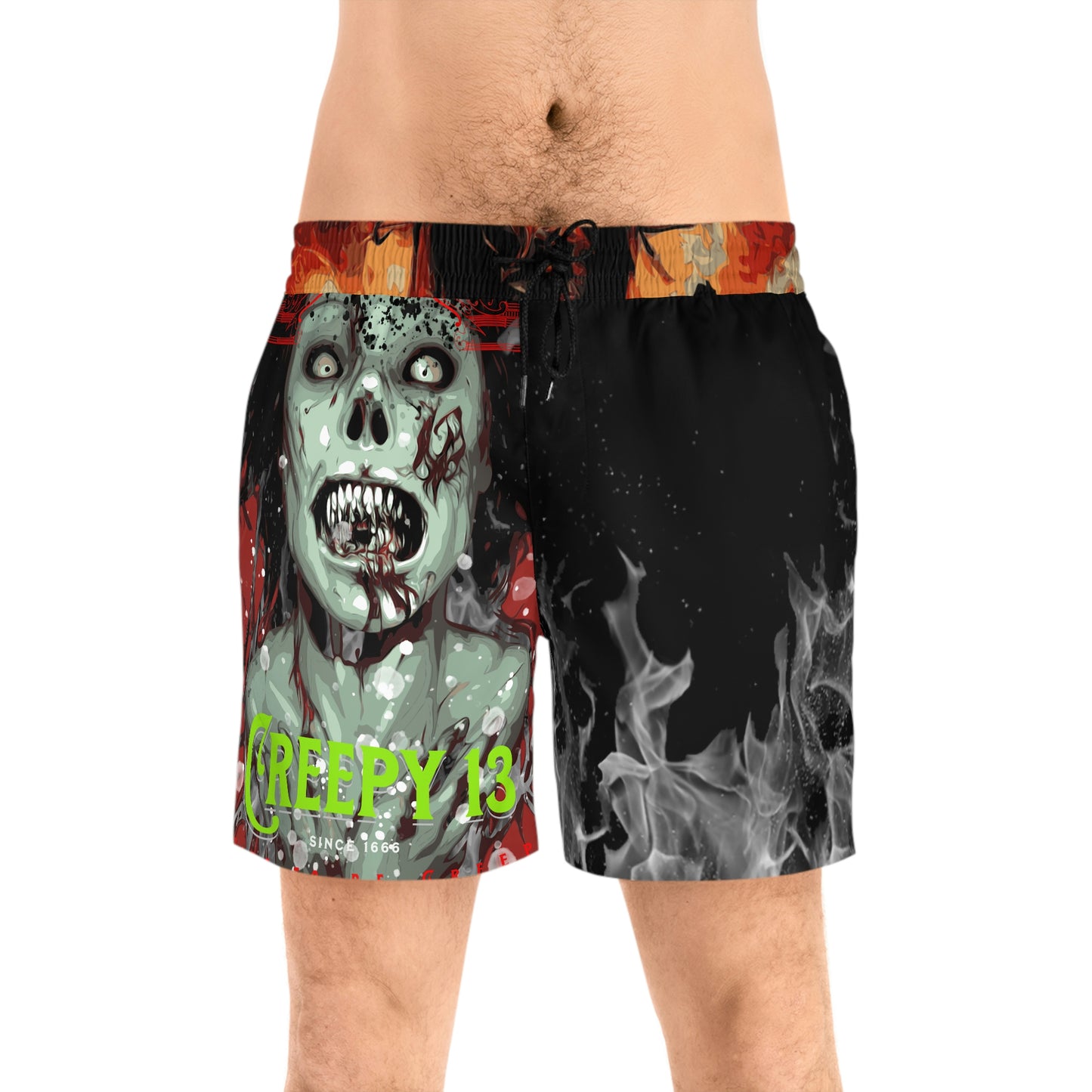 Creepy 13 Men's Mid-Length Swim Shorts (AOP) Other Goodies