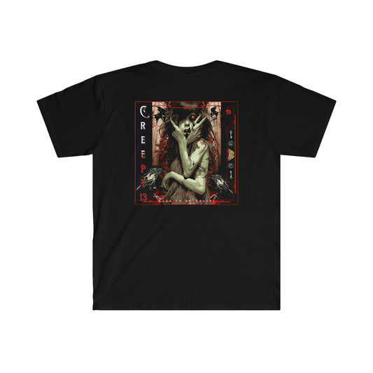 Red 13 front and back printed Unisex Softstyle T-Shirt