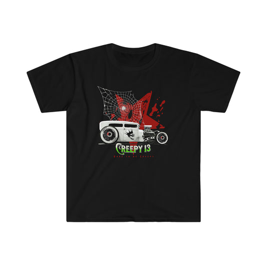 White Haunt Rod front and back printed Unisex Softstyle T-Shirt