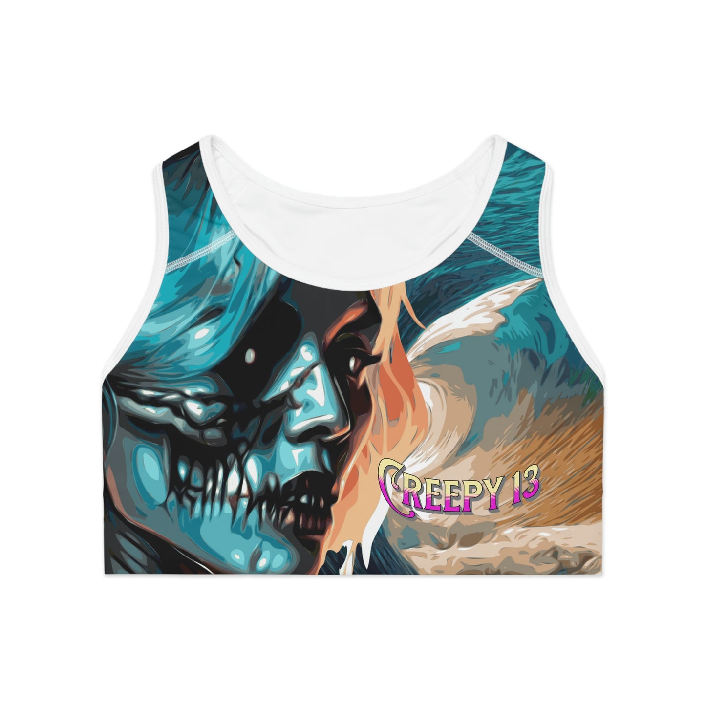 Creepy 13 Wave Girl Sports Bra (AOP) other goodies