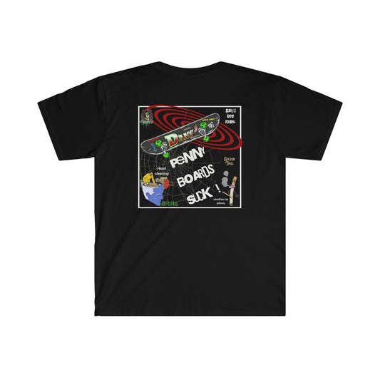 Penny boards suck Front and back printed Unisex Softstyle T-Shirt