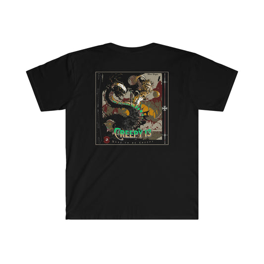 Worm dragon front and back printed Unisex Softstyle T-Shirt