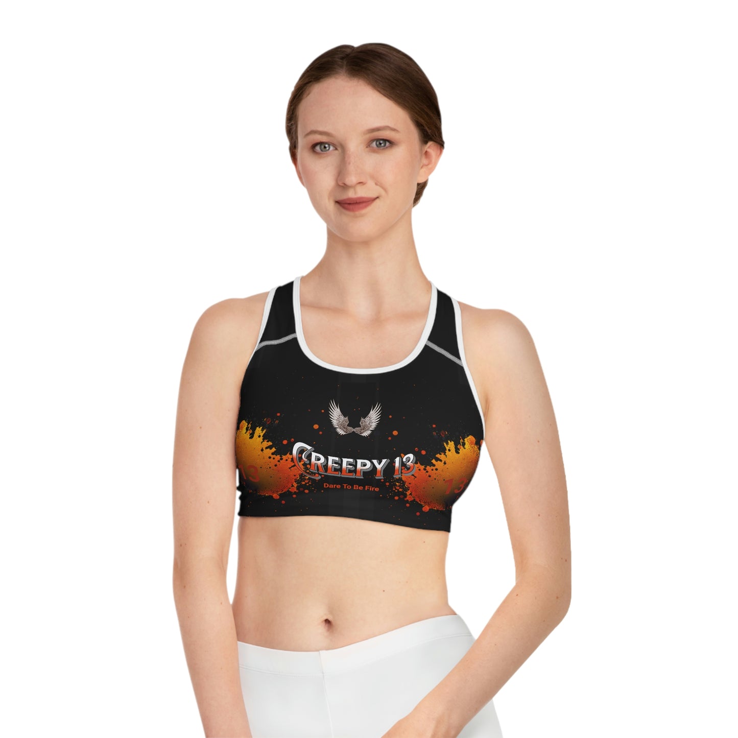 Creepy 13 fire Sports Bra (AOP) other goodies