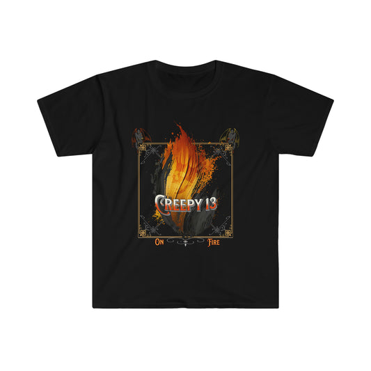 On Fire full front and back printed Unisex Softstyle T-Shirt